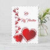 Romantic Red Hearts Custom Quote is My Valentijn Feestdagenkaart (Staand voorkant)