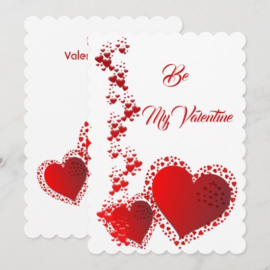 Romantic Red Hearts Custom Quote is My Valentijn Feestdagenkaart (Voorkant / Achterkant)