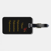 Romantic Red Hearts en Red Rose personaliseren Bagagelabel (Achterkant horizontaal)