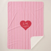 Romantic Red Hearts Gift for Wife Blanket Sherpa Deken (Voorkant)