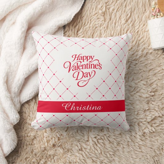 Romantic Red Hearts Personalized Valentine Kussen (Deken)