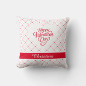 Romantic Red Hearts Personalized Valentine Kussen (Voorkant)