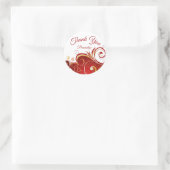 Romantic Red Hearts & Ribbon Dank u personaliseren Ronde Sticker (Tas)