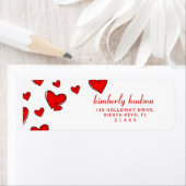 Romantic Red Hearts Valentijnsdag Etiket (Insitu)