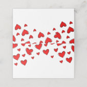 Romantic Red Hearts Valentijnsdag Plaatskaartje (Buitenkant ongevouwen)