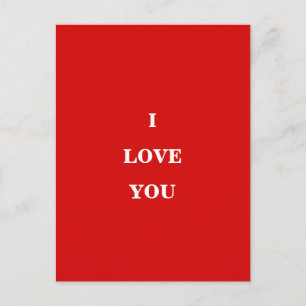 Romantic Red I Love You Valentine's Day Card Briefkaart