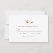 Romantic Red Love Heart Bridal Birthday RSVP (Achterkant)