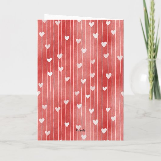 Romantic Red Love Hearts  Kaart (Achterkant)