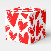 Romantic Red Love Hearts Pattern Valentijnsdag Bedankdoosjes (Voorkant Zijde)