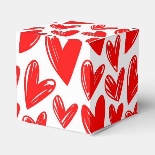 Romantic Red Love Hearts Pattern Valentijnsdag Bedankdoosjes (Achterkant)
