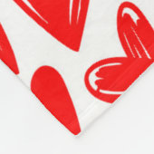 Romantic Red Love Hearts Pattern Valentijnsdag Fleece Deken (Hoek)