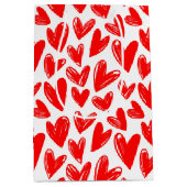 Romantic Red Love Hearts Pattern Valentijnsdag Medium Cadeauzakje (Voorkant)