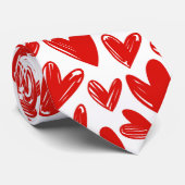 Romantic Red Love Hearts Pattern Valentijnsdag Stropdas (Opgerold)