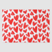 Romantic Red Love Hearts Pattern Valentijnsdag Tissuepapier (Voorkant)