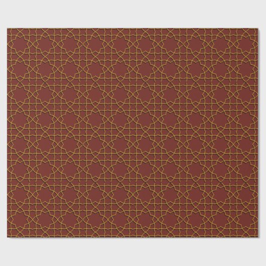 Romantic Red Moroccan Geometric Pattern Cadeaupapier (Vlak)