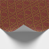 Romantic Red Moroccan Geometric Pattern Cadeaupapier (Hoek)
