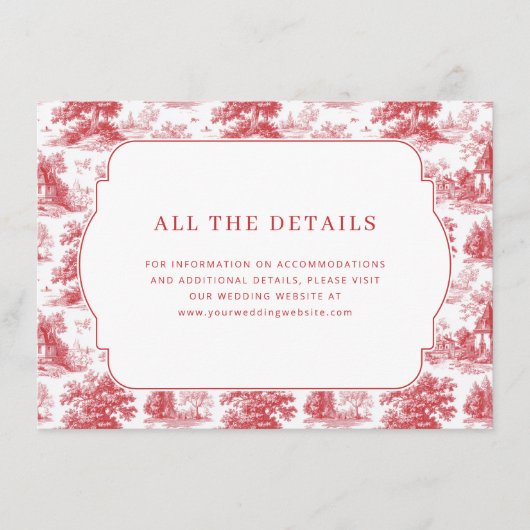 Romantic Red Pastoral Scenes Informatiekaartje (Voorkant)