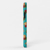 Romantic Red Peach Roos Pattern Blauwgroen Damask Case-Mate iPhone Case (Achterkant/rechts)