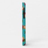 Romantic Red Peach Roos Pattern Blauwgroen Damask Case-Mate iPhone Case (Achterkant/links)