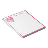Romantic Red Pink Heart Decoratief op maat Notitieblok (Schuin)