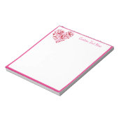 Romantic Red Pink Heart Decoratief op maat Notitieblok (Linkerzijde)