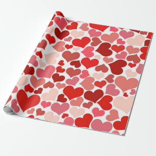 Romantic Red Pink Heart Design Valentijn Gift Cadeaupapier