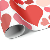 Romantic Red Pink Heart Design Valentijn Gift Cadeaupapier (Rol Hoek)