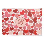 Romantic Red Pink Heart Love Valentijn Initiaal Kussensloop (Achterkant)