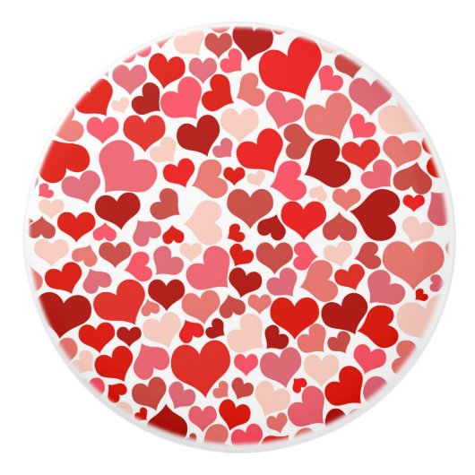 Romantic Red Pink Heart Love Valentijn Keramische Knop (Voorkant)