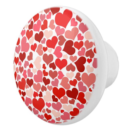 Romantic Red Pink Heart Love Valentijn Keramische Knop (Rechts)