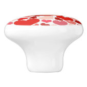 Romantic Red Pink Heart Love Valentijn Monogram Keramische Knop (Zijkant)