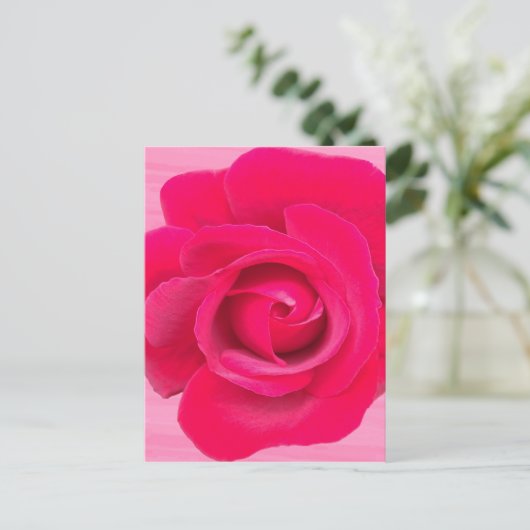 Romantic Red Pink Rose Briefkaart (Staand voorkant)