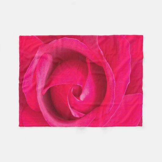 Romantic Red Pink Rose Fleece Deken (Voorkant (Horizontaal))