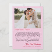 Romantic Red Pink Rose Illustration Love & Thanks Bedankkaart (Achterkant)