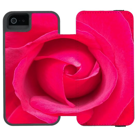 Romantic Red Pink Rose Incipio iPhone Portemonnee Hoesje (Agenda Open)