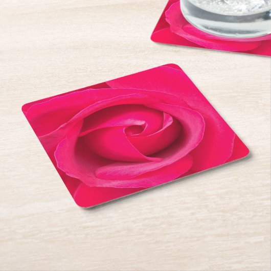 Romantic Red Pink Rose Kartonnen Onderzetters (Schuin)