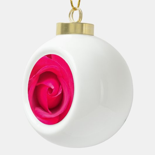 Romantic Red Pink Rose Keramische Bal Ornament (Rechts)