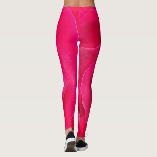 Romantic Red Pink Rose Leggings (Achterkant)