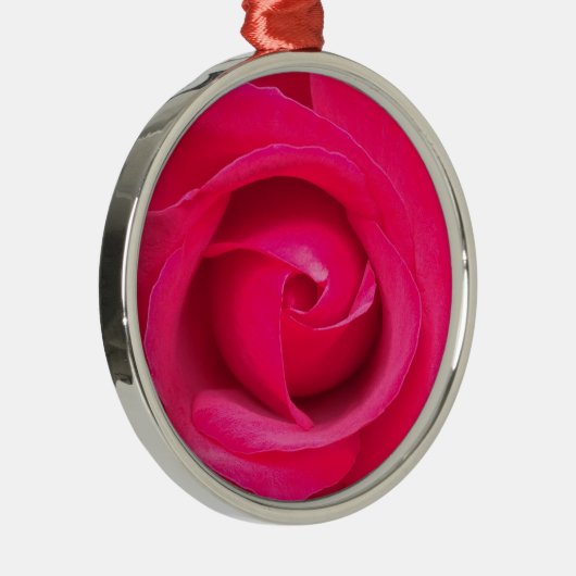 Romantic Red Pink Rose Metalen Ornament (Rechts)