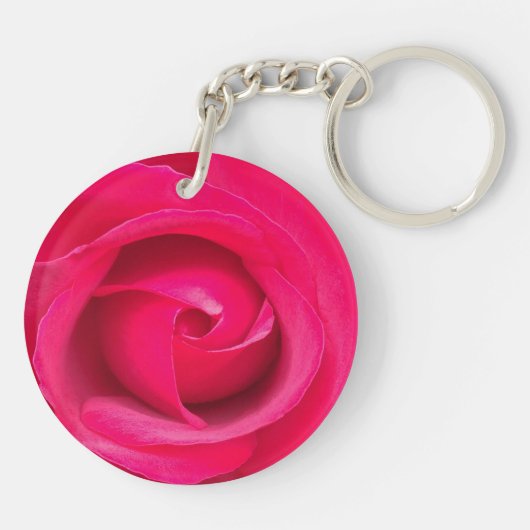 Romantic Red Pink Rose Sleutelhanger (Achterkant)