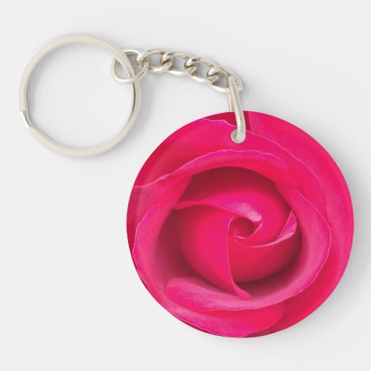 Romantic Red Pink Rose Sleutelhanger (Voorkant)