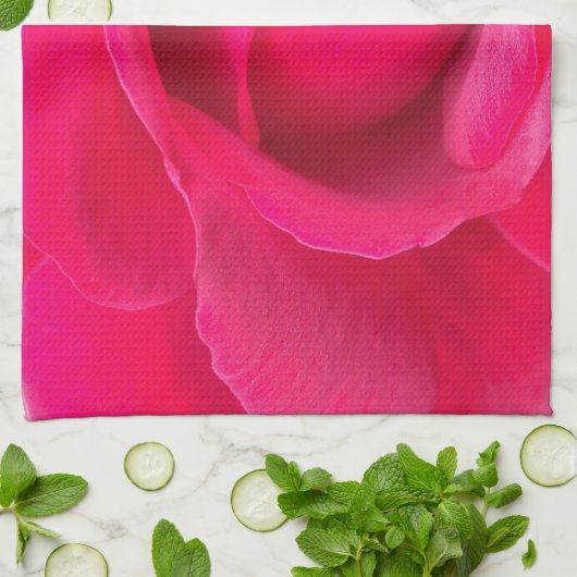 Romantic Red Pink Rose Theedoek (Gevouwen)