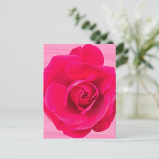 Romantic Red Pink Rose v2 Briefkaart (Staand voorkant)