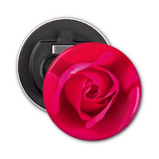 Romantic Red Pink Rose v2 Button Flesopener (Voorkant)