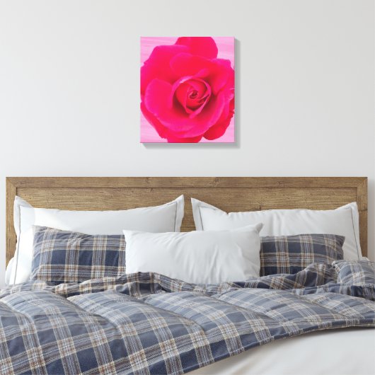 Romantic Red Pink Rose v2 Canvas Afdruk (Insitu (Slaapkamer))