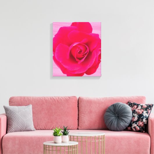Romantic Red Pink Rose v2 Canvas Afdruk (Insitu (Woonkamer))