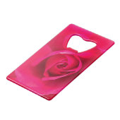 Romantic Red Pink Rose v2 Creditkaart Flessenopener (Achterkant Gekanteld)