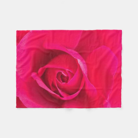 Romantic Red Pink Rose v2 Fleece Deken (Voorkant (Horizontaal))