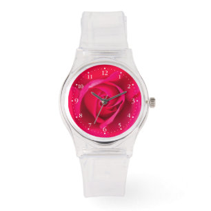 Romantic Red Pink Rose v2 Horloge