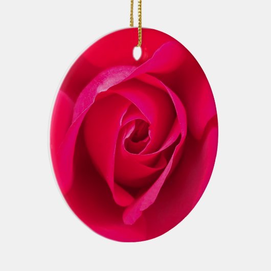Romantic Red Pink Rose v2 Keramisch Ornament (Rechts)
